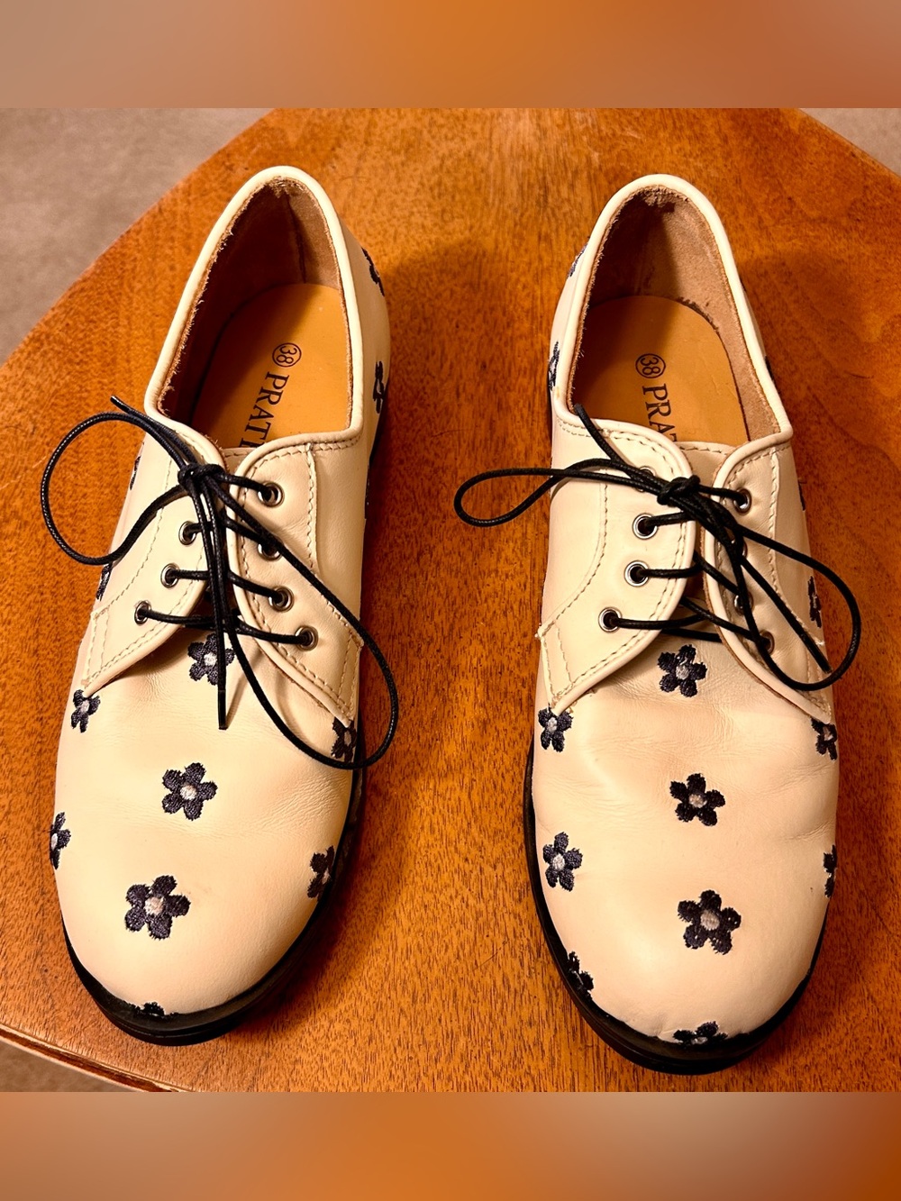 Pratesi Italian Leather Oxford Lace‑Up Shoes – EU 38 (US 7.5–8)